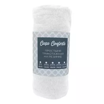 Простыня на резинке Cosa Conforte, 1.5-сп, 140х200х20 см, белый, трикотаж