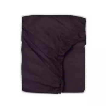 Простыня на резинке Picassa Home Collection, 160х200 см, страйп-cатин, 125г/м2, сливовый