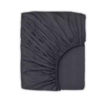 Простыня на резинке Picassa Home Collection, 200х200 см, страйп-cатин, 125г/м2, темно-серый