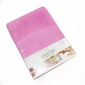 простыня, размер: 180х200 см. на резинке, махровая, 80% хлопок