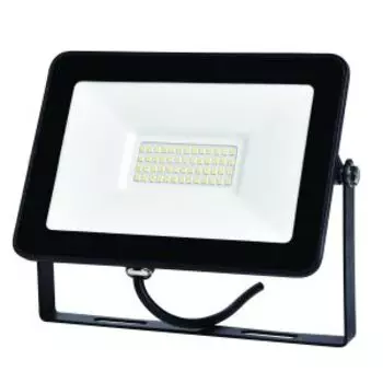 Прожектор светодиодный ECOLA, 16х12х3 см, 50 Вт, 220В, 4200K, IP65, черный