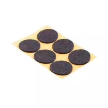Пункт фетровый самоклеящийся, D 28 мм, тёмный, 6 шт