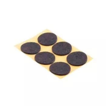 Пункт фетровый самоклеящийся, D 30 мм, тёмный, 6 шт