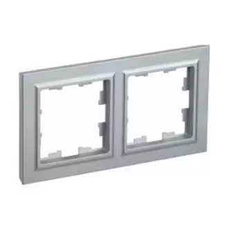 Рамка 2 поста IEK Brite, алюминий