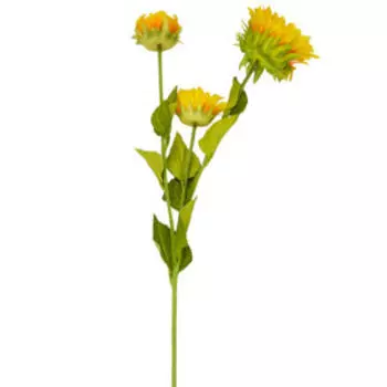 Растение искусственное Подсолнух галант, 62 см, жёлтый