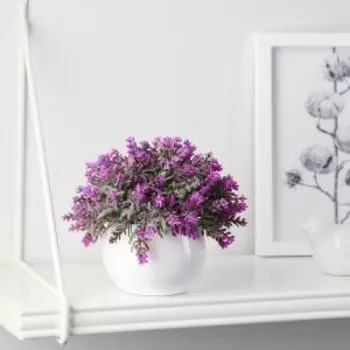 Растение искусственное в горшке Бонсай Лаванда декоративная, 8х10 см, в ассортименте