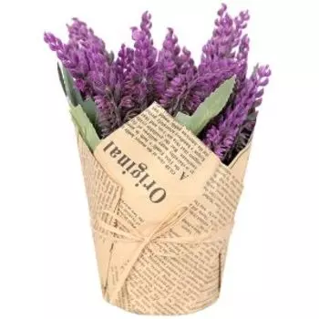 Растение искусственное в горшке Лаванда нежная, 10х15 см