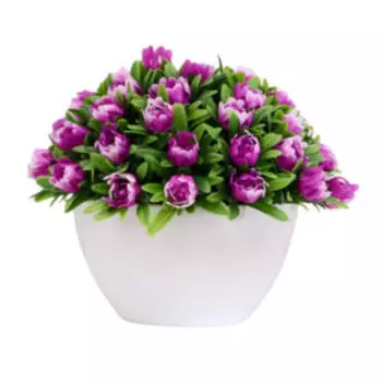 Растение искусственное в горшке С цветочными бутонами, 10х10х11 см, в ассортименте