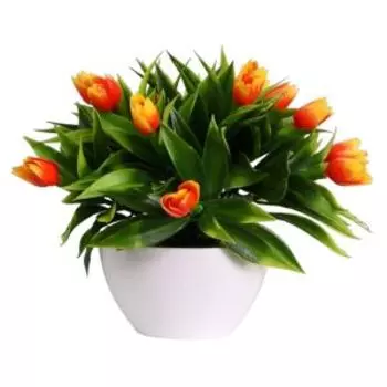 Растение искусственное в горшке Тюльпаны, 14х16 см, в ассортименте
