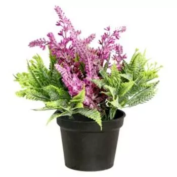 Растение искусственное в горшочке Лаванда с папоротником, 6.5х12 см, в ассортименте