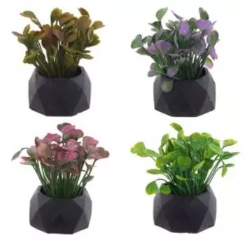 Растение искусственное в кашпо, 13х14х17,5см, в ассортименте