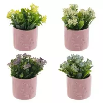 Растение искусственное в кашпо, 9х11х12 см, в ассортименте