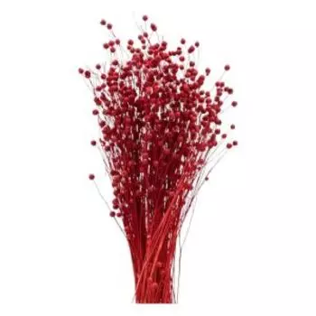 Растение искуственное лён банч, 55-60 см, красный