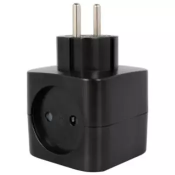 Разветвитель электрический ЭРА на 2 розетки + 2 USB, 2400 мА, 10 А, черный