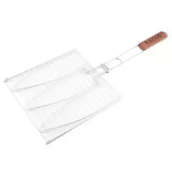 Решетка для барбекю рыбная ECOS RD-117D, 3 секции, 28х28х1,5 см
