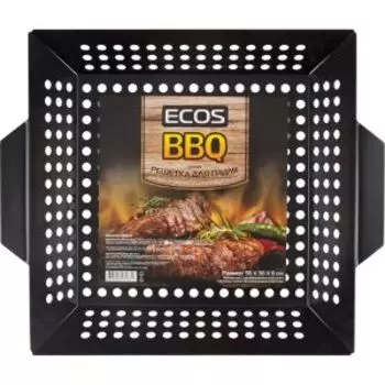 Решетка для гриля квадратная Ecos 3009D с антипригарным покрытием, 35х30х6 см