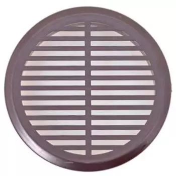решетка дверная переточная круглая D50 с фланцем D45, 4 шт. коричневая