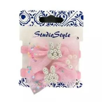 Резинка для волос Studio Style, 2 шт, с декором, в ассортименте