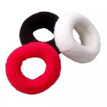 Резинка для волос Выбражулька Махрушка, 12 шт, 7х2 см, широкая классика, белый/черный/красный