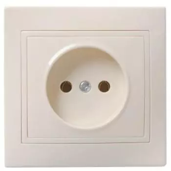 розетка без заземления без шторок бежевая в сборе ИЭК, Кварта, 9109166