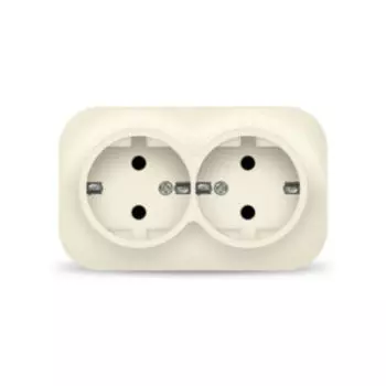 Розетка двойная Ionich, слоновая кость
