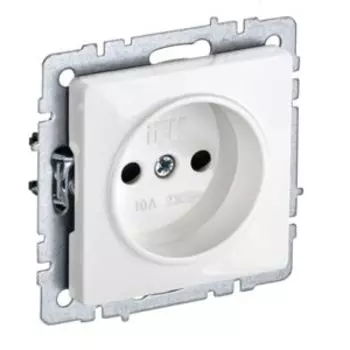 Розетка IEK Brite, без заземления, без защитных шторок, 10 А, белый
