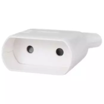 Розетка ЭРА R1 кабельная с кольцом, непрямой ввод, без заземления, 6 A, белая