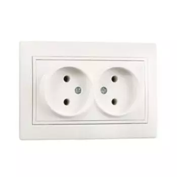 Розетка LEZARD MIRA двойная, без заземления, белая