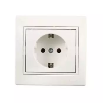 Розетка LEZARD MIRA, с заземлением, белая