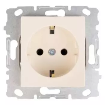 Розетка одинарная Vesta Electric Cream, c заземлением, без рамки