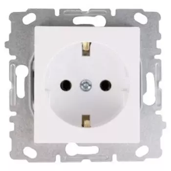 Розетка одинарная Vesta Electric White, c заземлением, без рамки
