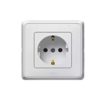 Розетка РЕАЛЬНАЯ ЭЛЕКТРИКА одноместная, 250В, 16А, IP20, пластик