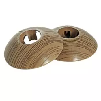 Розетта напольная для металлопластиковых труб, 2 шт, 26 мм, дуб темный