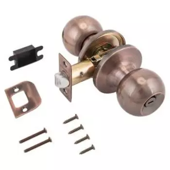 Ручка-защелка 607 BK AC, шар, фиксатор, медь