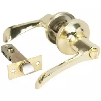 Ручка-защелка 891 BK PB с фиксатором, прямая волна, золото