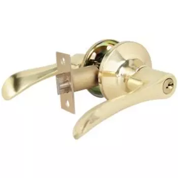 Ручка-защелка 891 ET SB с ключом, прямая, волна, золото