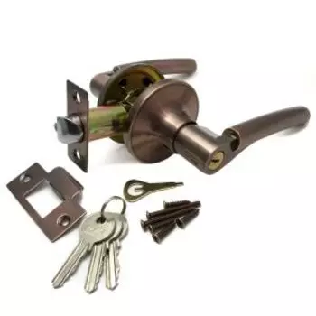 Ручка-защелка ADRIA 404 ET АС, старинная медь, ключ, фиксатор