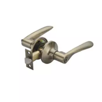 Ручкa-защелка фалевая с замком, матовый никель