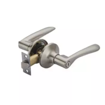 Ручкa-защелка фалевая с замком, матовый никель