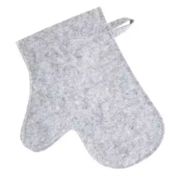 Рукавица банная Эконом, войлок светло-серый синтетический