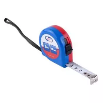 Рулетка Autovirazh, 3 м, 16 мм, пластиковый корпус