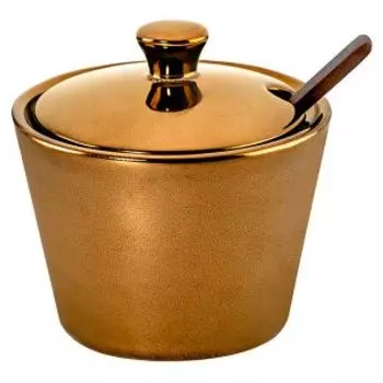 Сахарница Elan Gallery Бронза, 350 мл, с ложкой, фарфор/бамбук