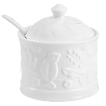сахарница ELAN GALLERY Птички на ветке 9х9х10 см, 270 мл, с ложкой, фарфор