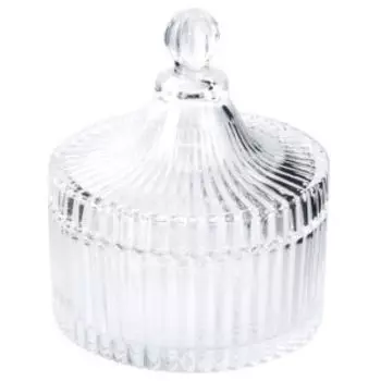 Сахарница с крышкой, 10.5х12.5 см, стекло