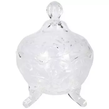 Сахарница с крышкой, 12.5 см, стекло