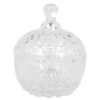 сахарница с крышкой 13см, стекло