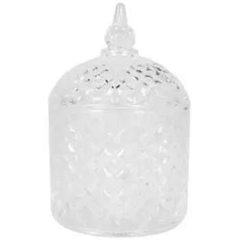 Сахарница с крышкой, 15 см, стекло