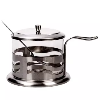 Сахарница с ложкой, 250 мл, нержавеющая таль