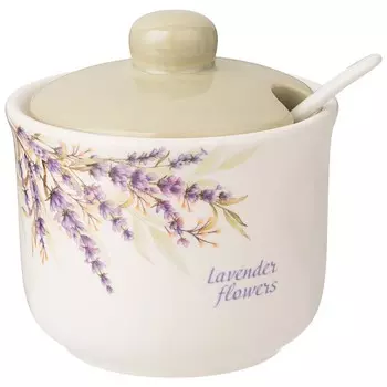 Сахарница с ложкой Душа Прованса, 300 мл, керамика