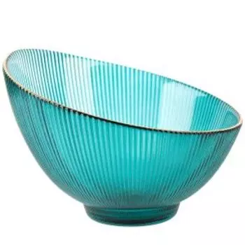 Салатник Frost stripe, 22 см, стекло, зеленый